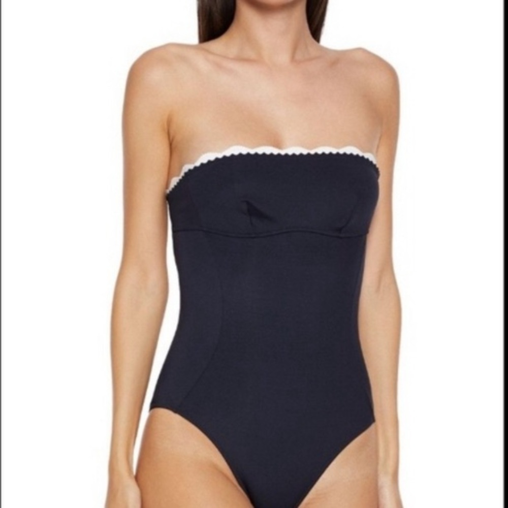 🩱Stella McCartney Scalloped Bandeau One Piece Swimsuit